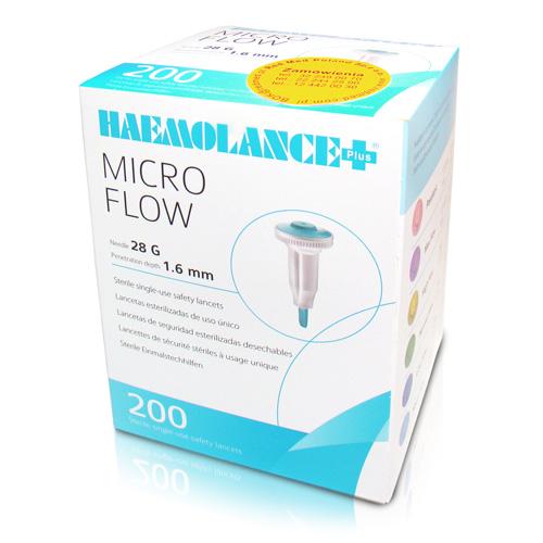 Автоматический ланцет Haemolance Plus Micro Flow Игла 28G,  глубина прокола 1, 6 мм. ,  уп.  200 шт.